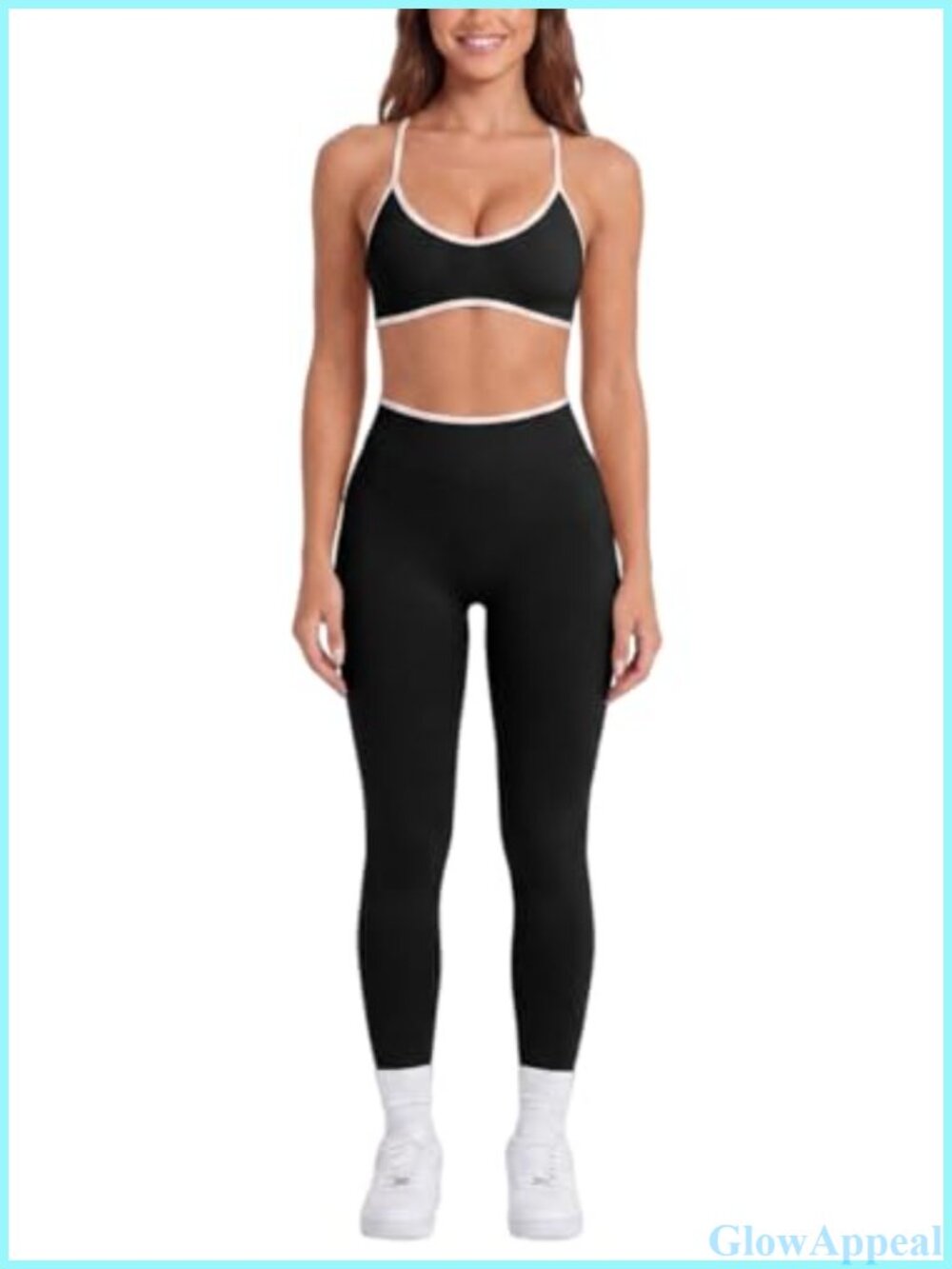 Seamless Two Piece Workout Set Sports Bra Tummy Control Leggings